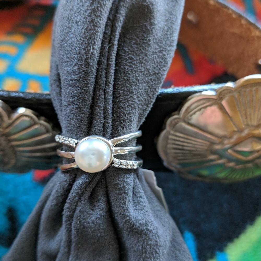 Silpada pearl 925 Silver NEW prominence ring